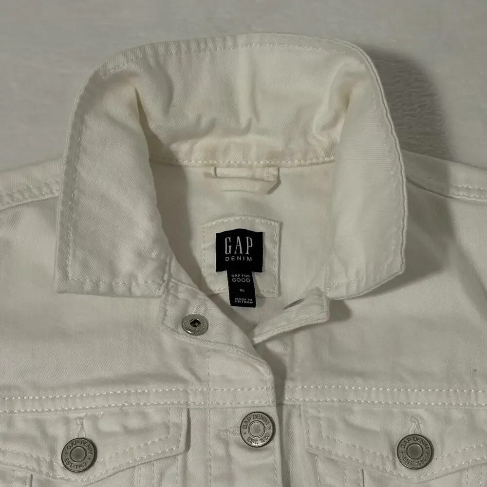 Gap Girl’s White Jean Jacket Size XL